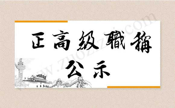 正高級(jí)職稱公示通過名單