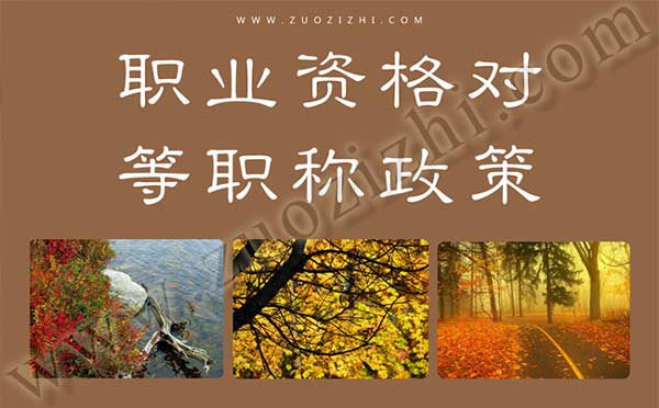 職業資格對等職稱政策