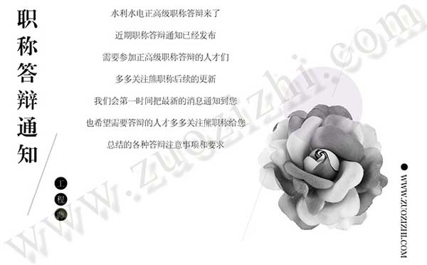 水利水電正高級職稱答辯