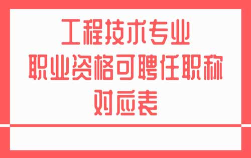 專業技術類職業資格與職稱對應表