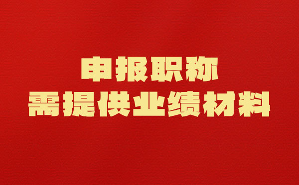 職稱業績證明材料